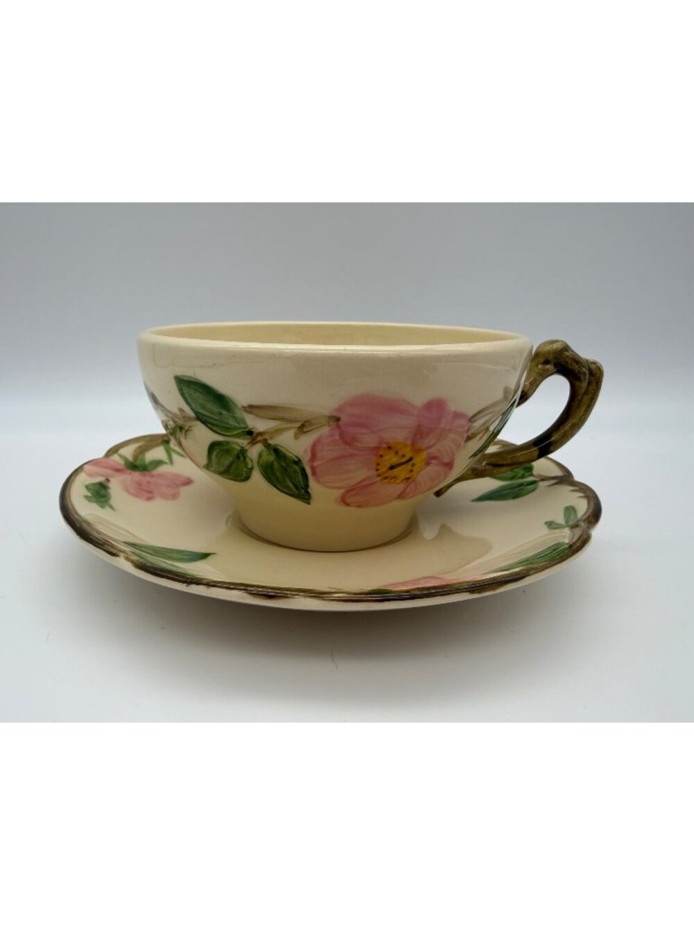 Franciscan Desert Rose Cup & Saucer Half Moon Mark USA California Vintage Teacup